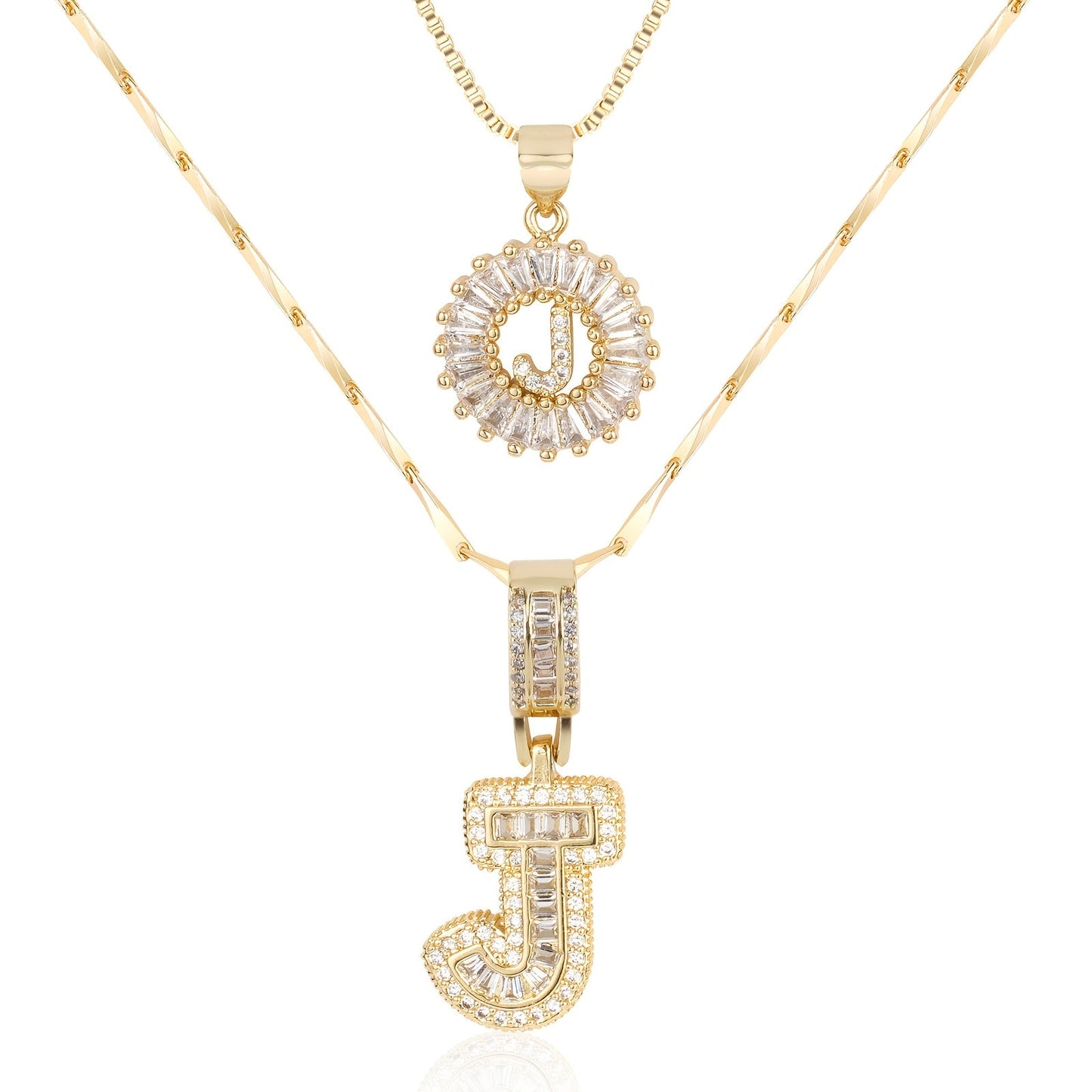 Lustra™ | Luxe Initial Ketting Set | 2 Stuks