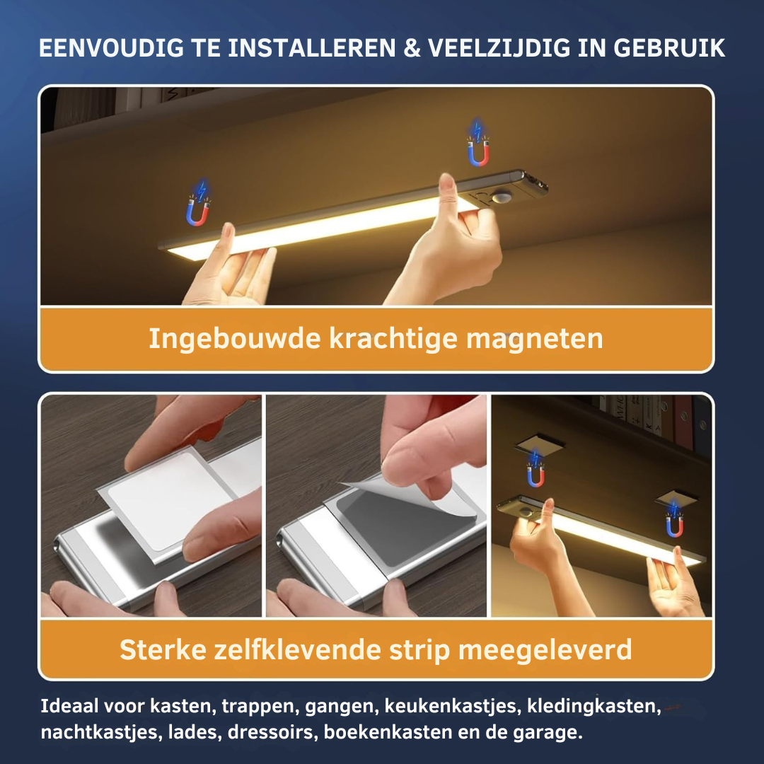Solvyn™ | LED Lichtbalk met Bewegingssensor – Slim Licht voor Elke Ruimte