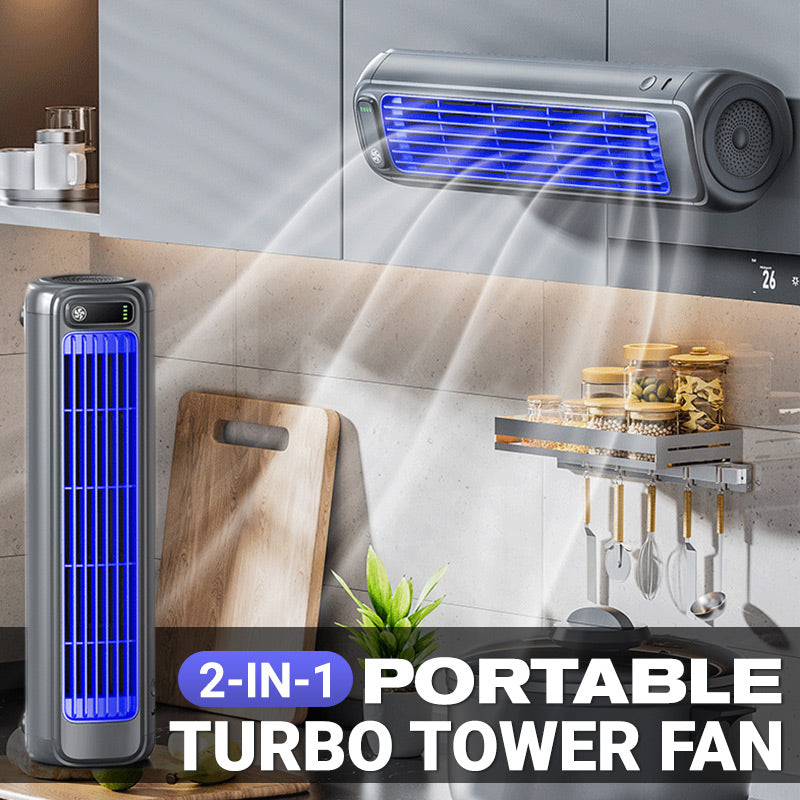 BreezeFlow™ | 2-in-1 Draagbare Turbo Tower Ventilator