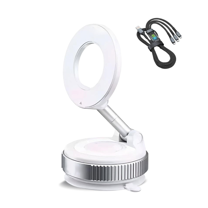 MagnoGrip™ – 360° Draaibare Magnetische Telefoonhouder met Vacuümzuigkracht