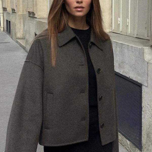 Olive - wollen jas