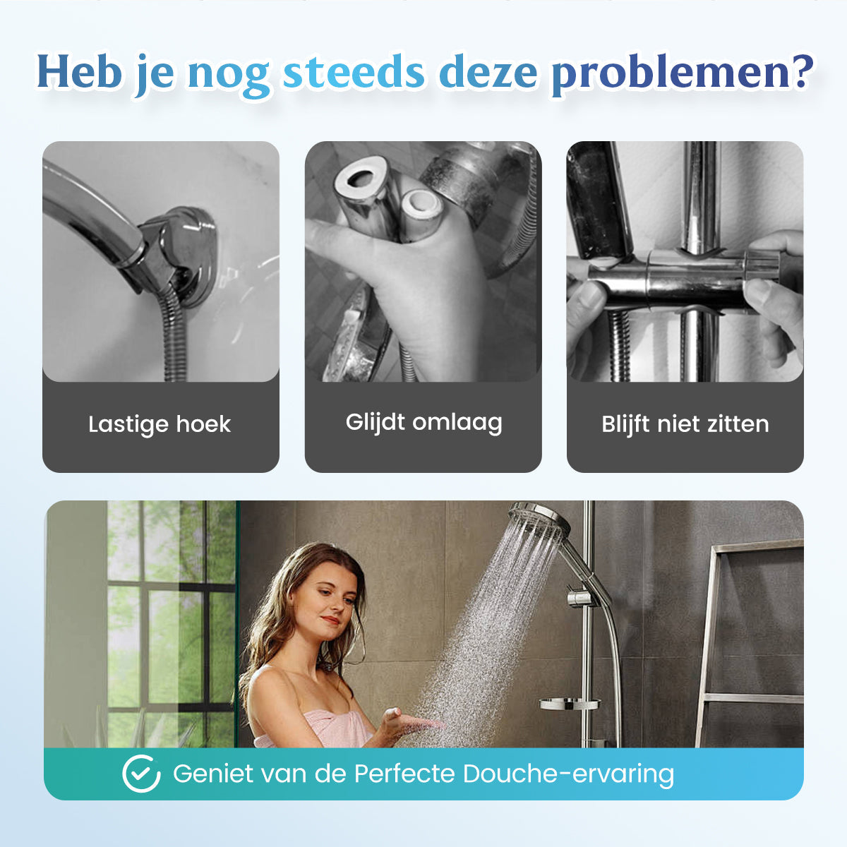 AquaGrip™ – Verstelbare Douchehouder zonder Boren