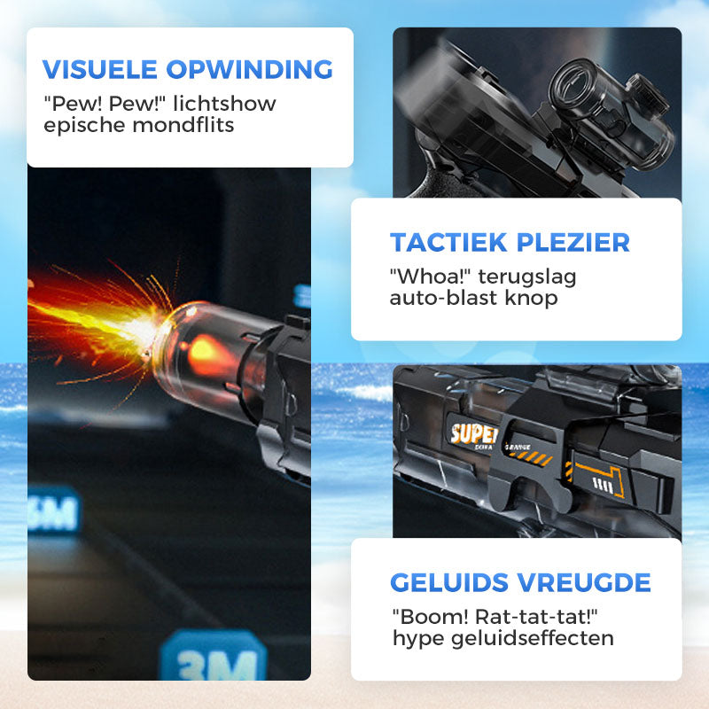 HydroVolt™ – Oplaadbare Elektrische Watershooter met Vlamlicht-effect