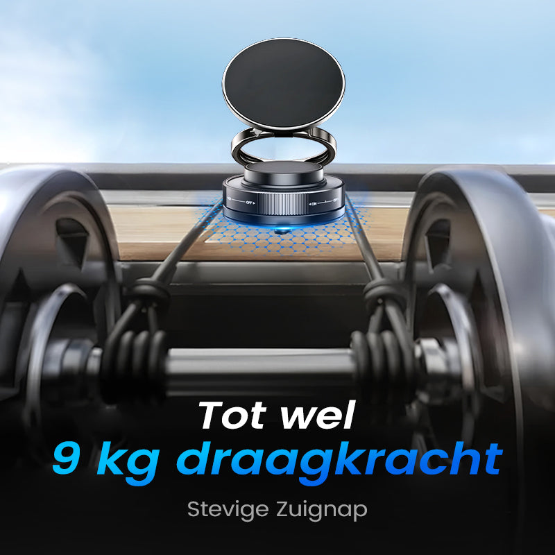 MagnoGrip™ – 360° Draaibare Magnetische Telefoonhouder met Vacuümzuigkracht