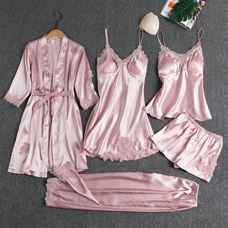 Silvara™ | Luxe 5 delige Nachtset – Elegant Comfort voor Elk Avondmoment