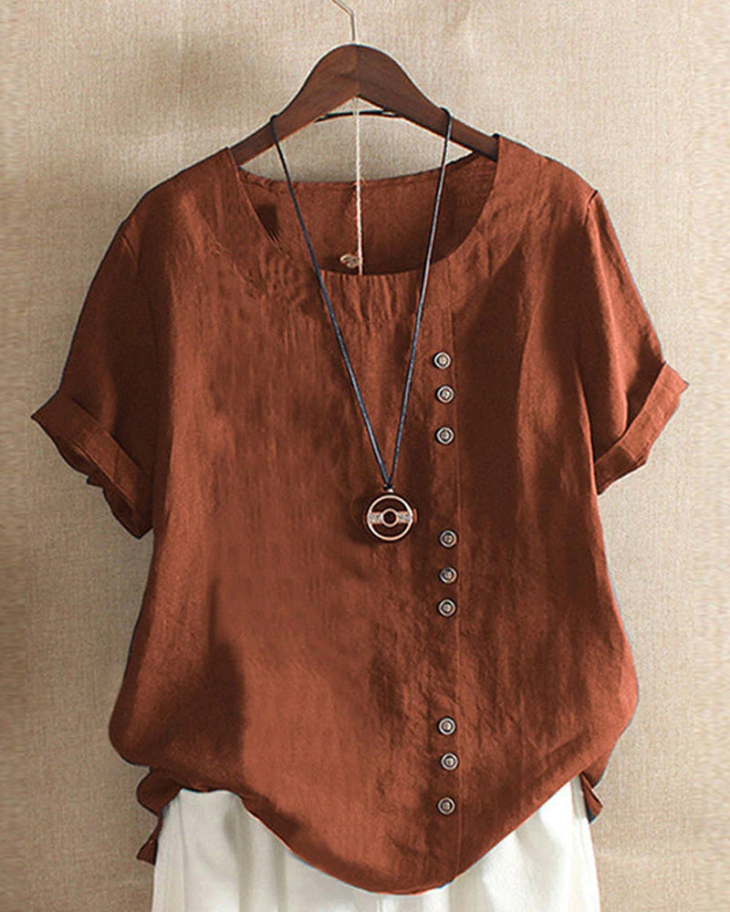 Sink™ - Glad T-shirt met korte mouwen en ronde halslijn