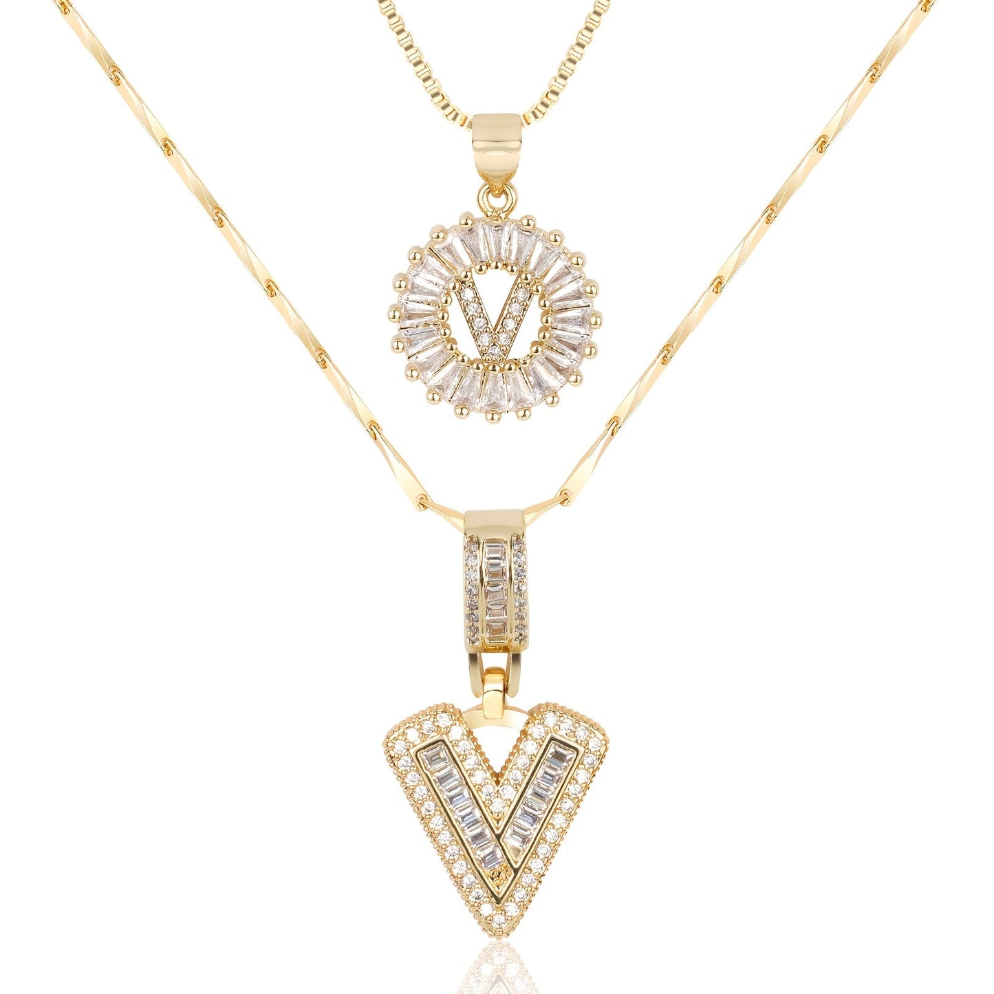 Lustra™ | Luxe Initial Ketting Set | 2 Stuks