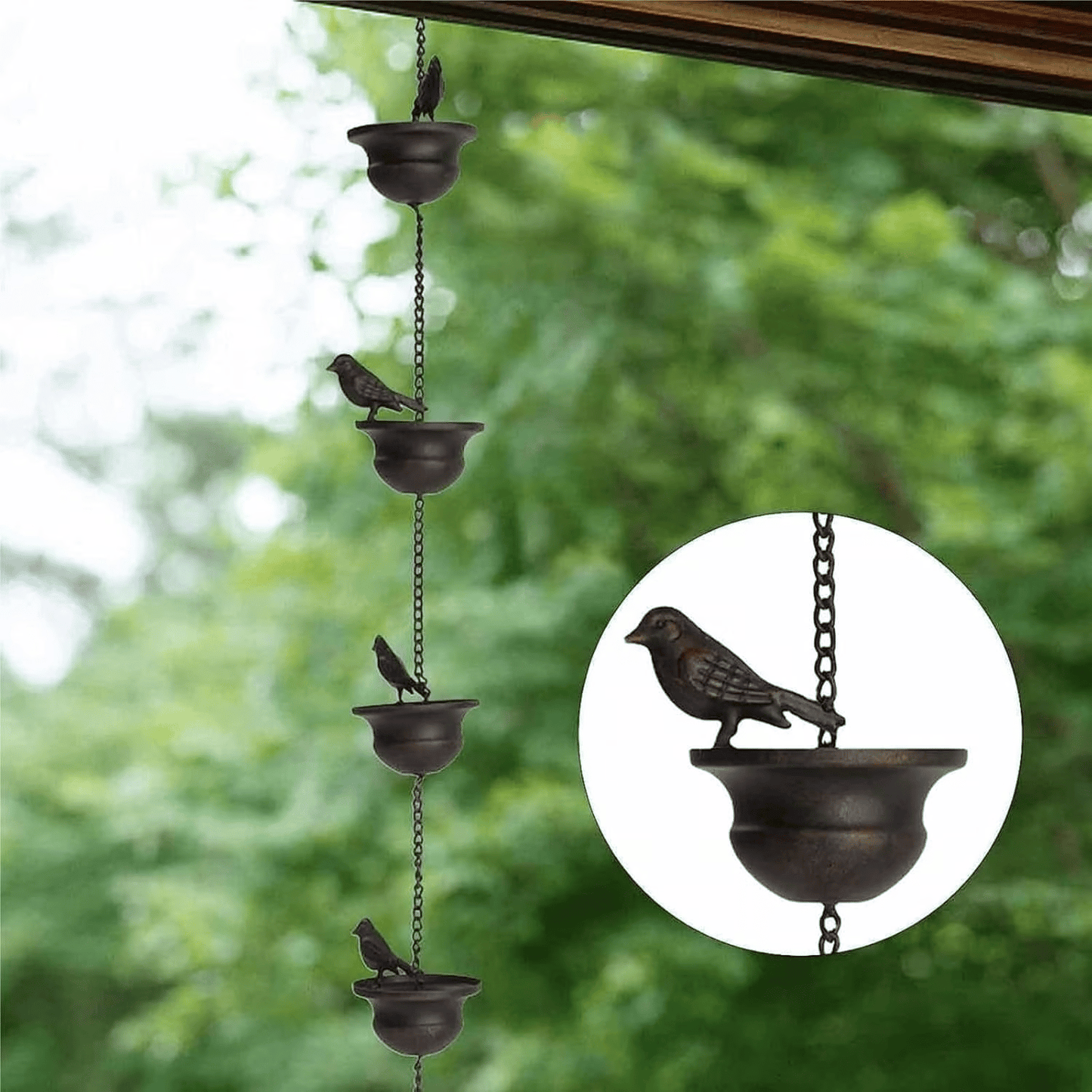 Pluvina™ Regenketting met Vogelbad