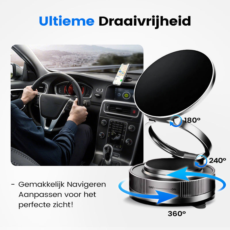 MagnoGrip™ – 360° Draaibare Magnetische Telefoonhouder met Vacuümzuigkracht