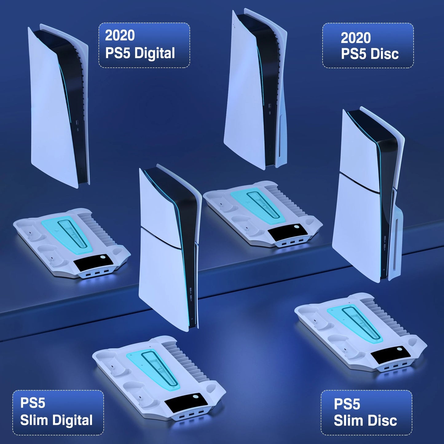 GamerDock - De Ultieme PS5 Oplossing voor Koeling, Opladen en Opslag