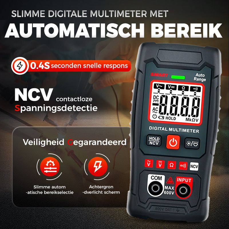 Voltura™ Smart Multimeter – Compact, Slim en Veilig Meten