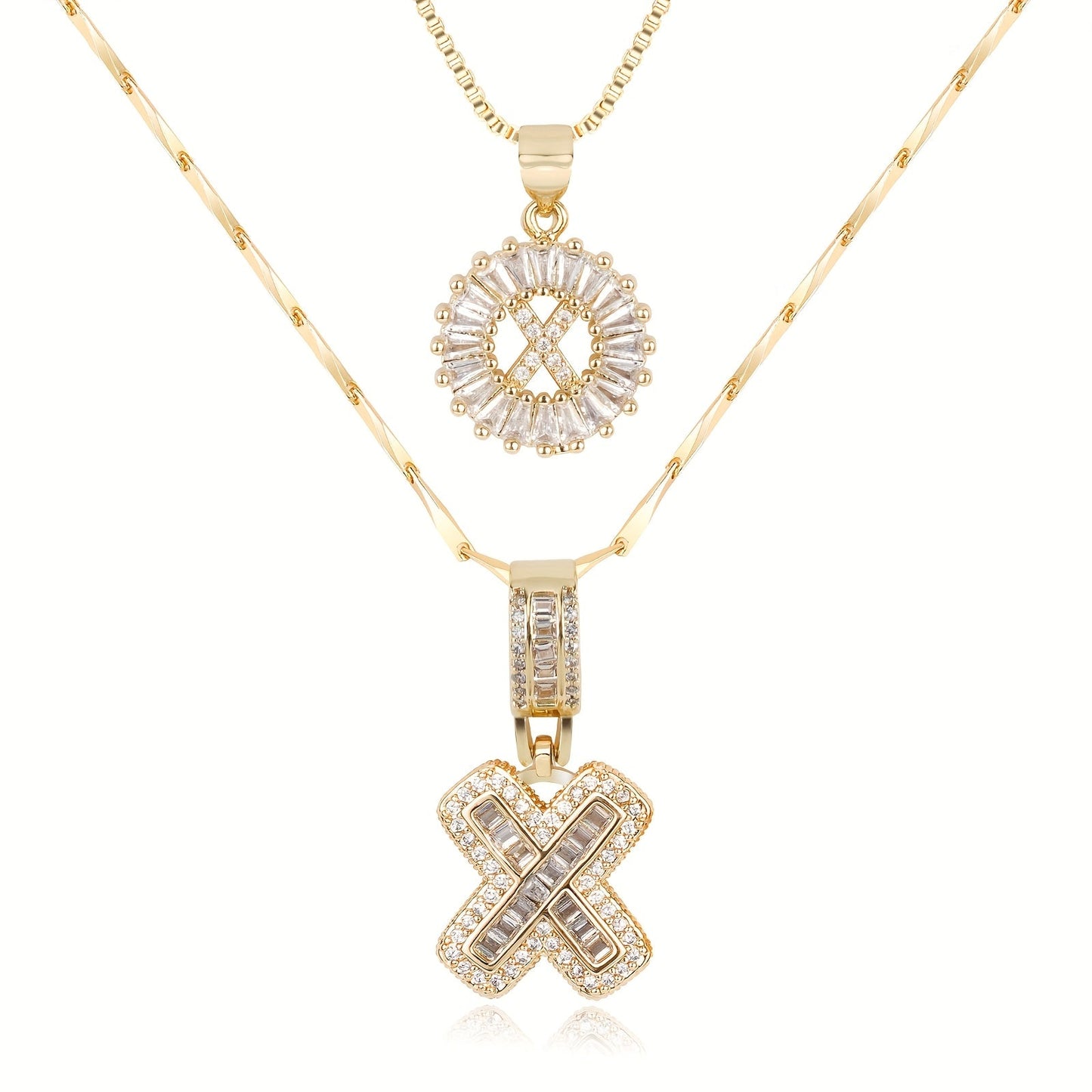 Lustra™ | Luxe Initial Ketting Set | 2 Stuks