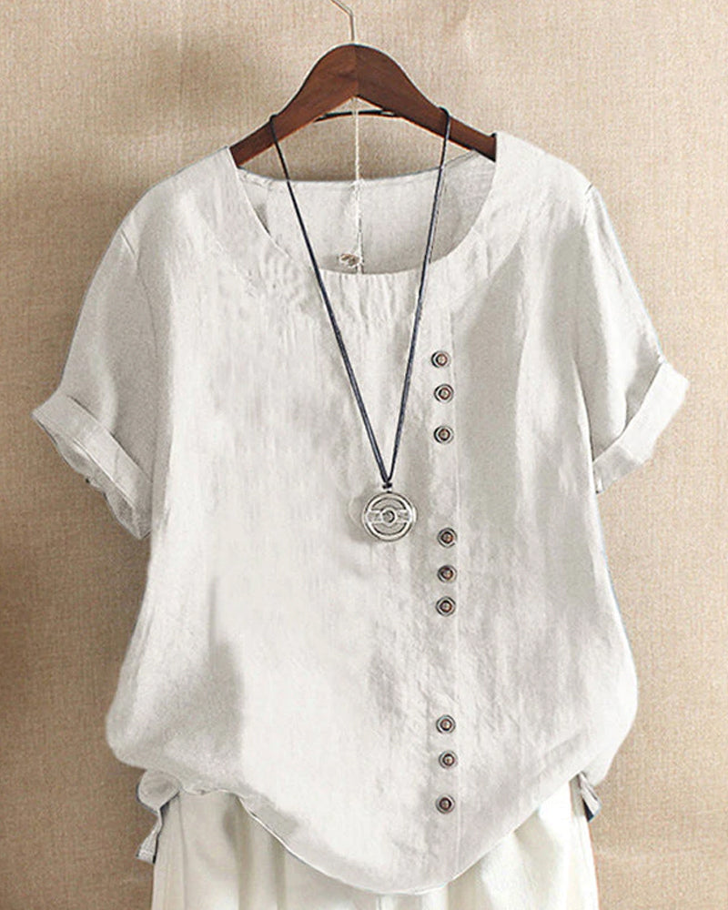 Sink™ - Glad T-shirt met korte mouwen en ronde halslijn