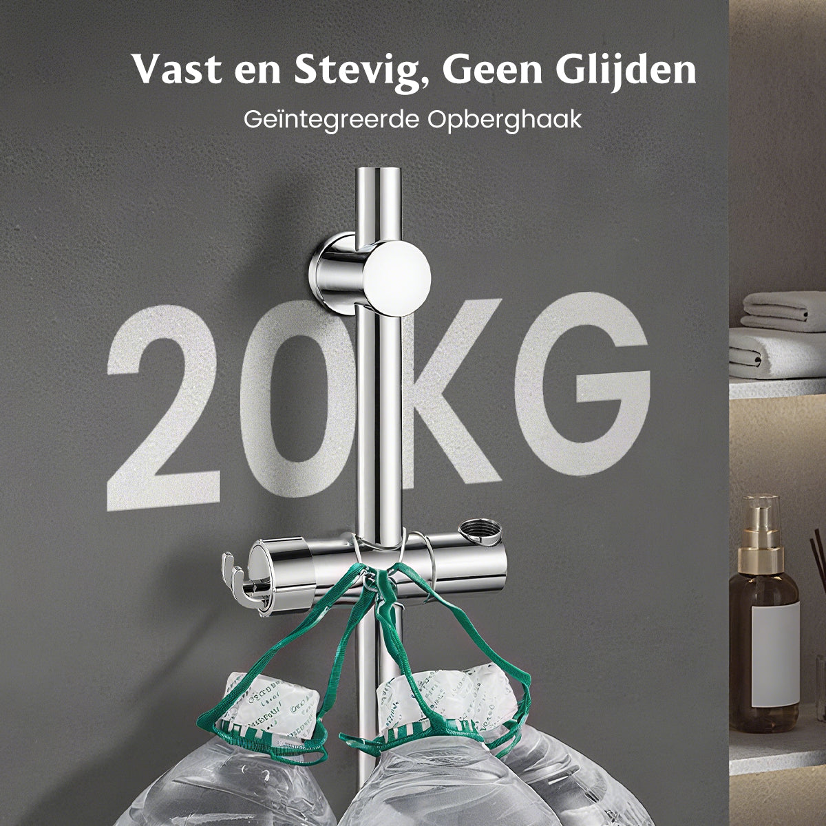 AquaGrip™ – Verstelbare Douchehouder zonder Boren