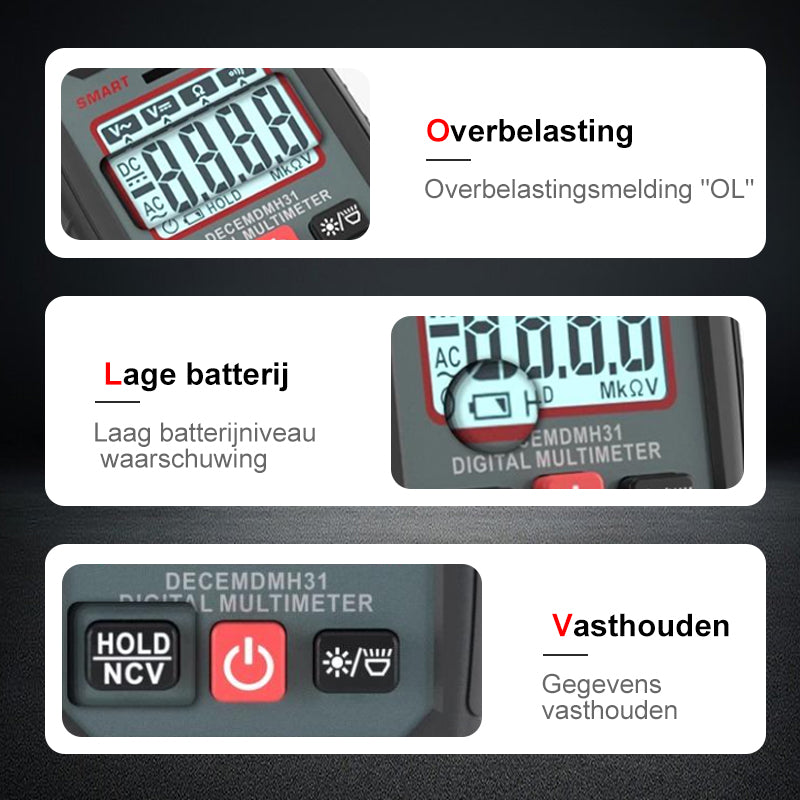 Voltura™ Smart Multimeter – Compact, Slim en Veilig Meten