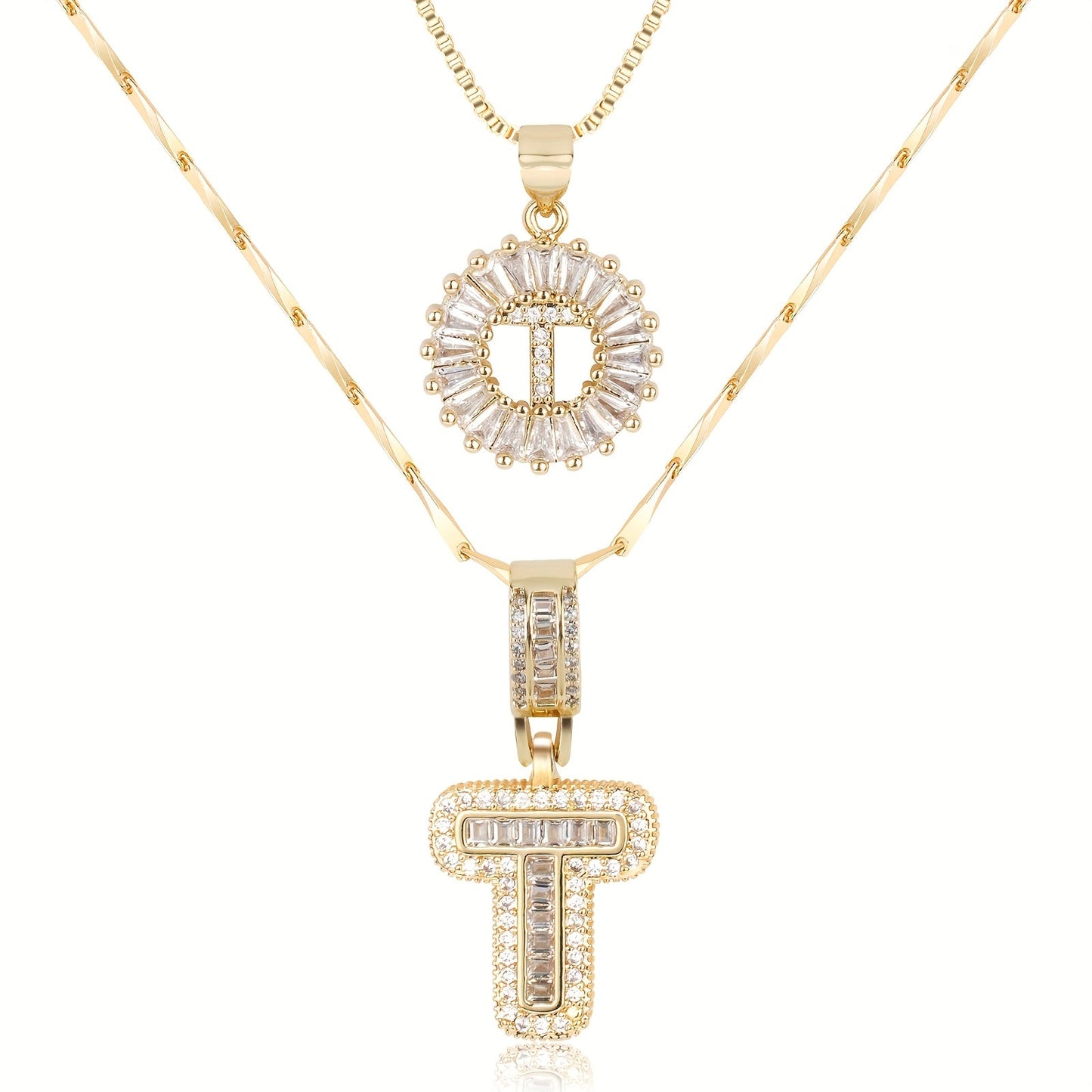 Lustra™ | Luxe Initial Ketting Set | 2 Stuks