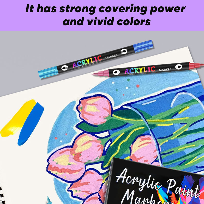 ColorMuse™ Acrylmarker Set – 72 Levendige Kleuren voor Eindeloze Creativiteit