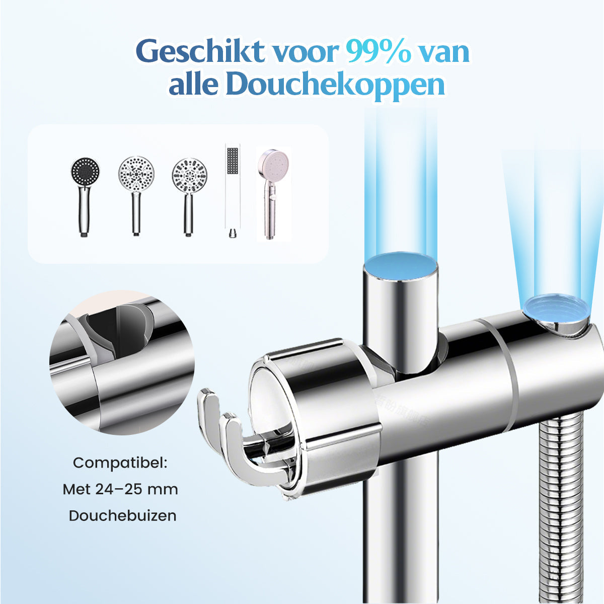 AquaGrip™ – Verstelbare Douchehouder zonder Boren