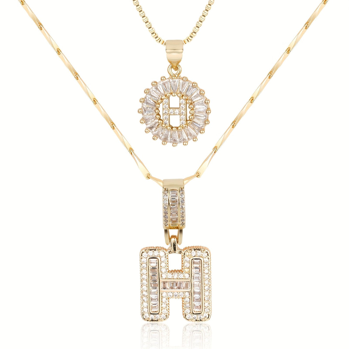 Lustra™ | Luxe Initial Ketting Set | 2 Stuks