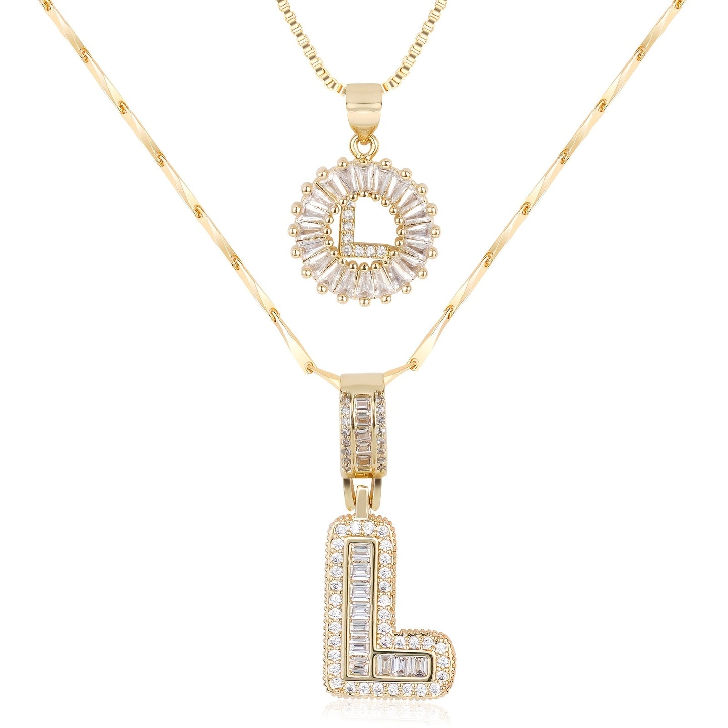 Lustra™ | Luxe Initial Ketting Set | 2 Stuks
