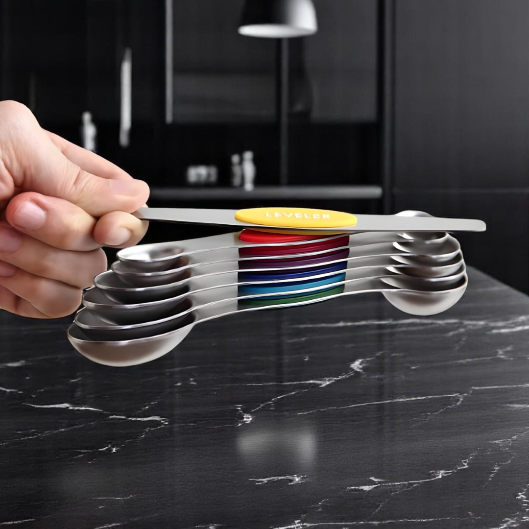 MagnoSet™ – De Slimme RVS Maatlepelset met Magnetisch Design