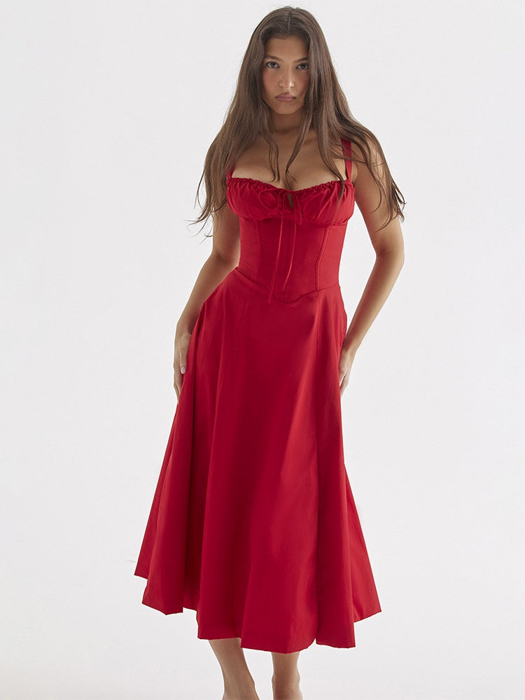 Emma - Gebloemde Bustier Taillevormer Jurk