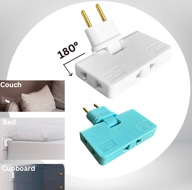RotatingPlug - Meervoudige stekker met 180º draaibare kop | 1+2 GRATIS