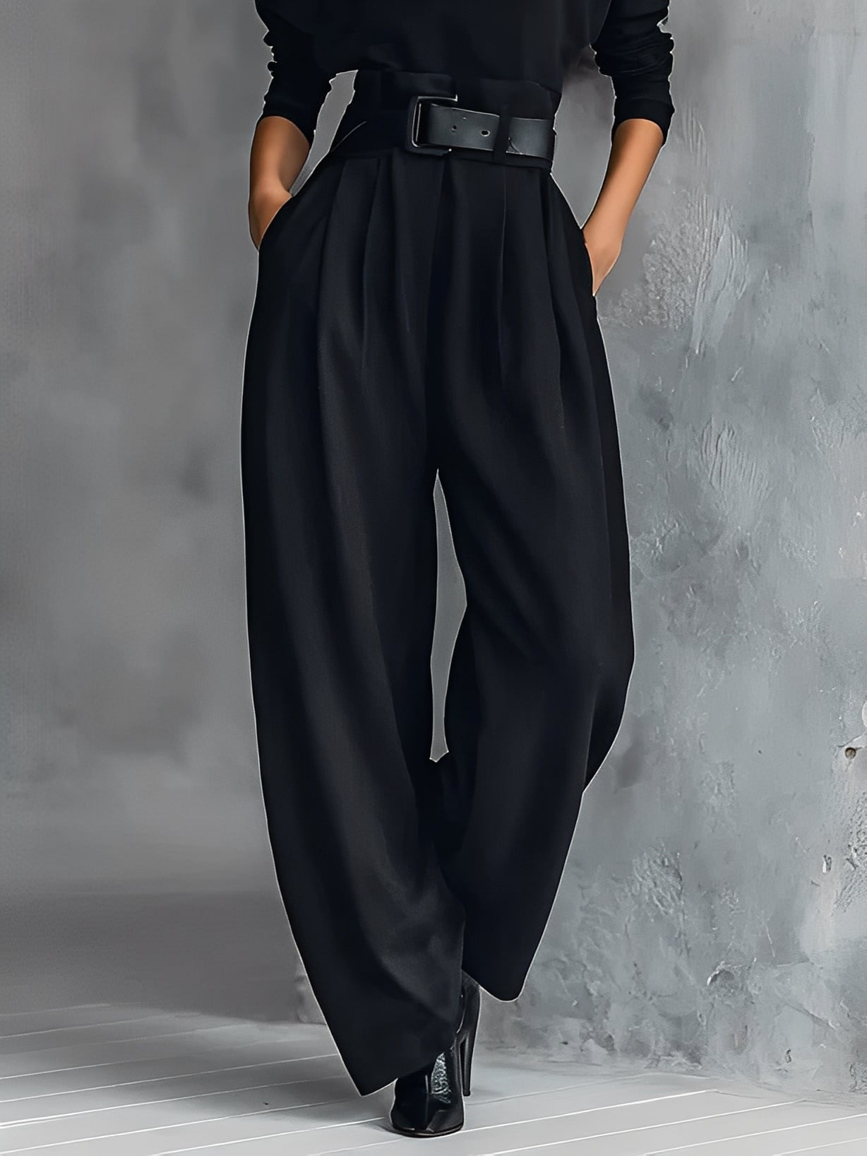 Elvara™ | Elegante Set met Col & Rechte Broek