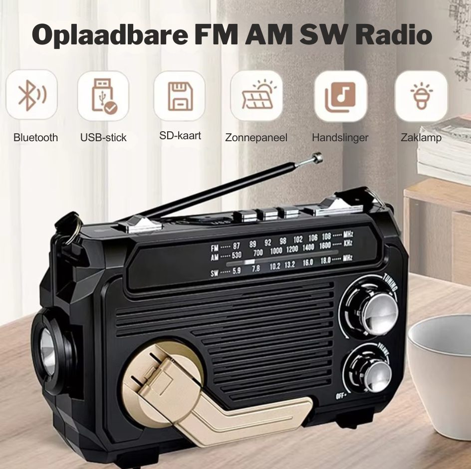 LumaSafe™ Noodradio – Licht. Energie. Informatie. Altijd.