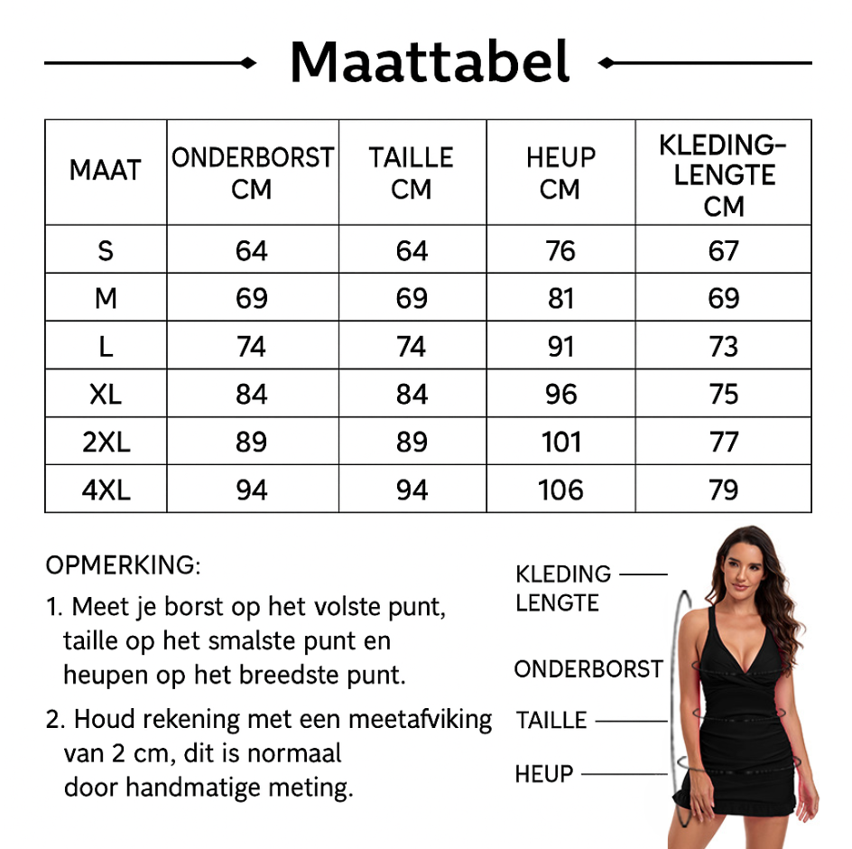 Aqualure™ – Corrigerend Badpak met Ruches en Rokdetail