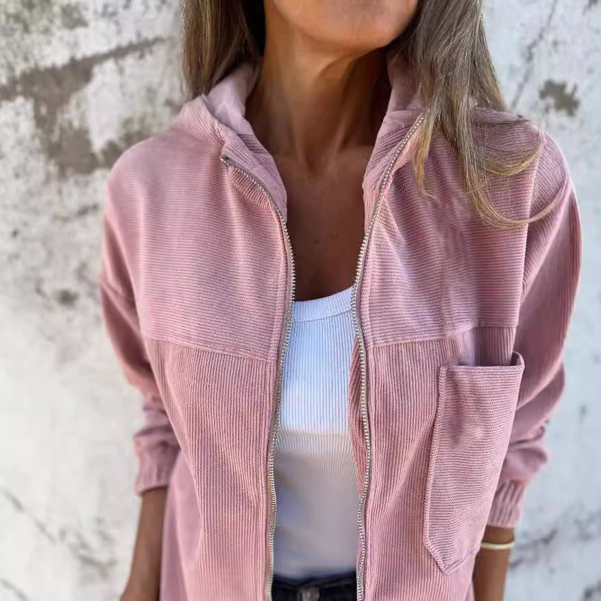 LYRA| Casuale Velvet Hooded Jas