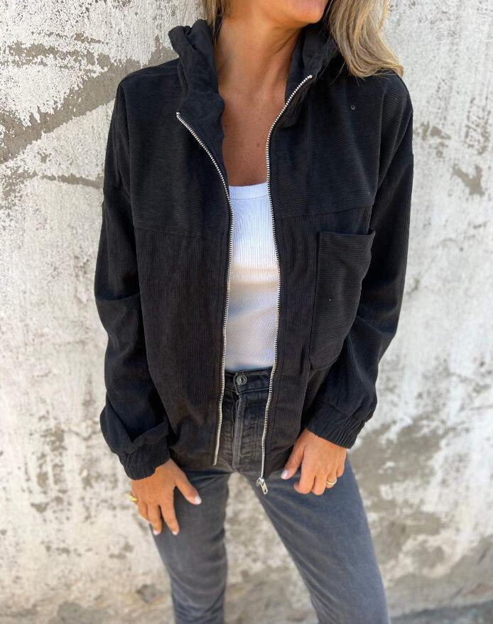 LYRA| Casuale Velvet Hooded Jas