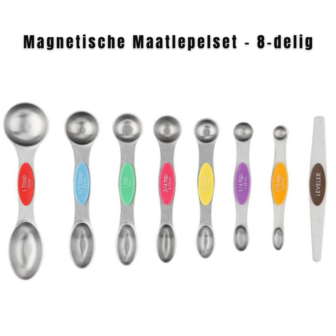 MagnoSet™ – De Slimme RVS Maatlepelset met Magnetisch Design