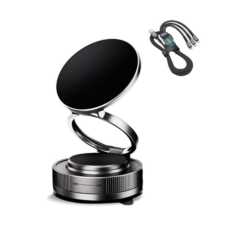 MagnoGrip™ – 360° Draaibare Magnetische Telefoonhouder met Vacuümzuigkracht