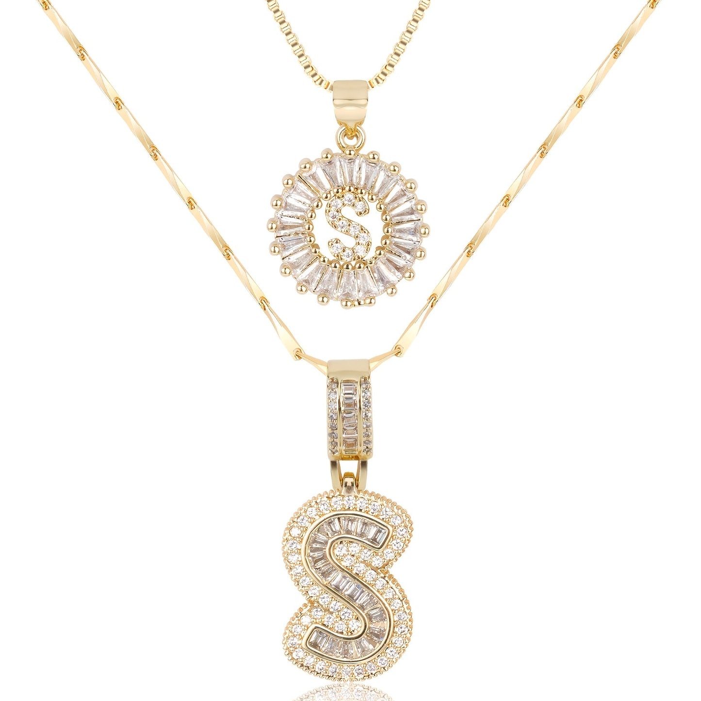 Lustra™ | Luxe Initial Ketting Set | 2 Stuks
