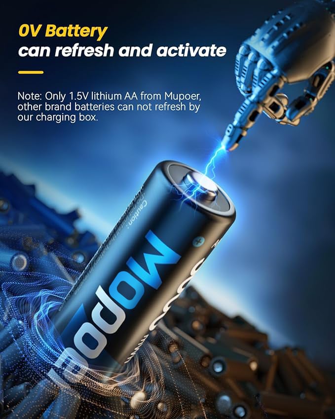 VoltMate™ – Slimme Oplaadcase voor Lithium AA/AAA Batterijen
