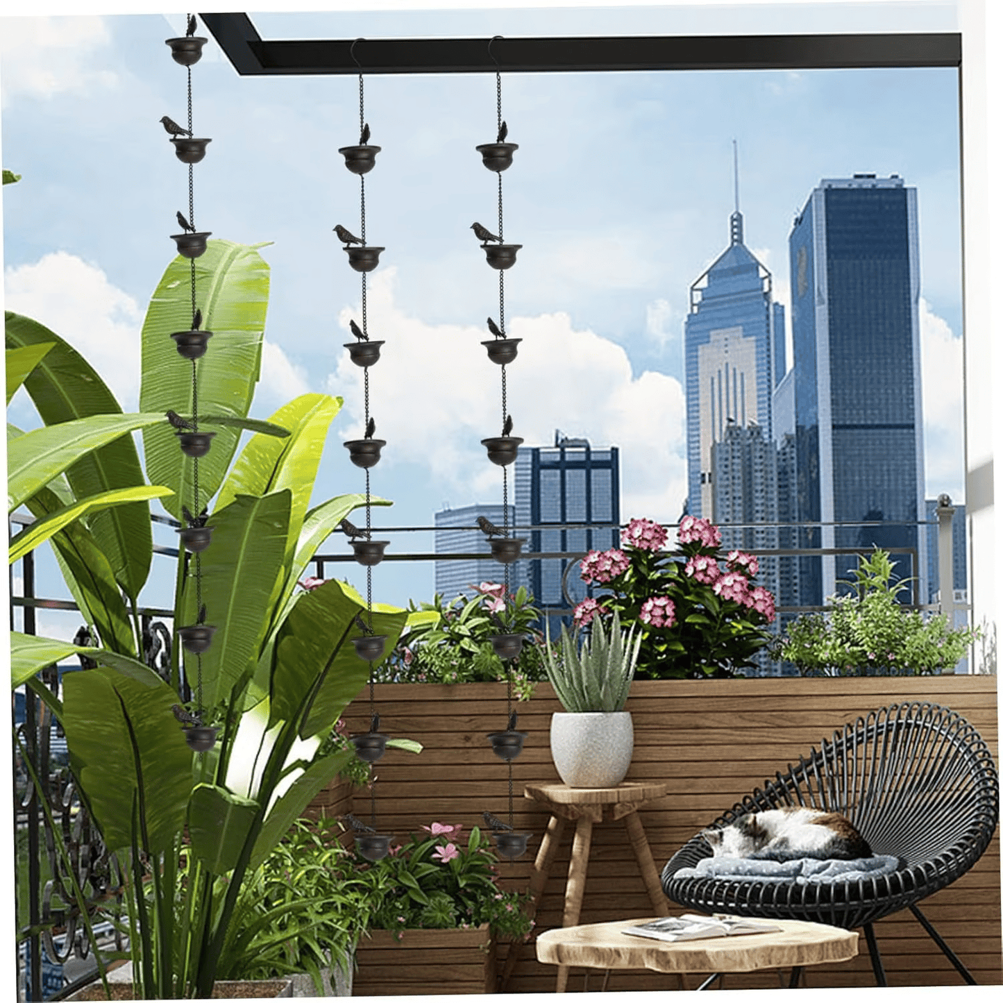Pluvina™ Regenketting met Vogelbad