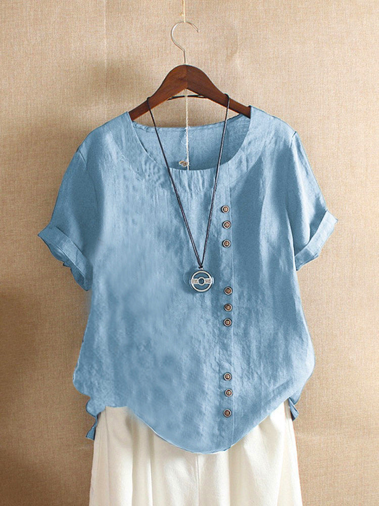 Sink™ - Glad T-shirt met korte mouwen en ronde halslijn