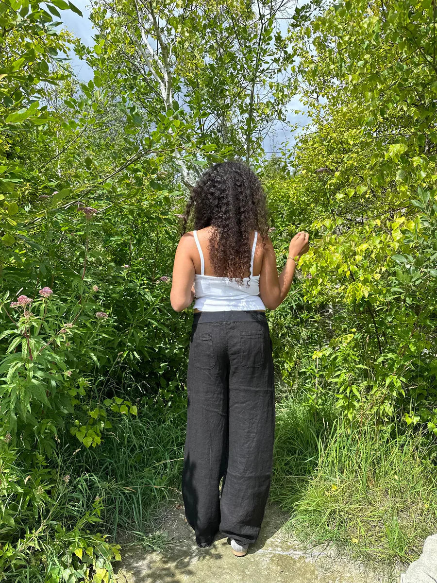 BreezyLuxe | LINNEN BROEK MET LAGE TAILLE