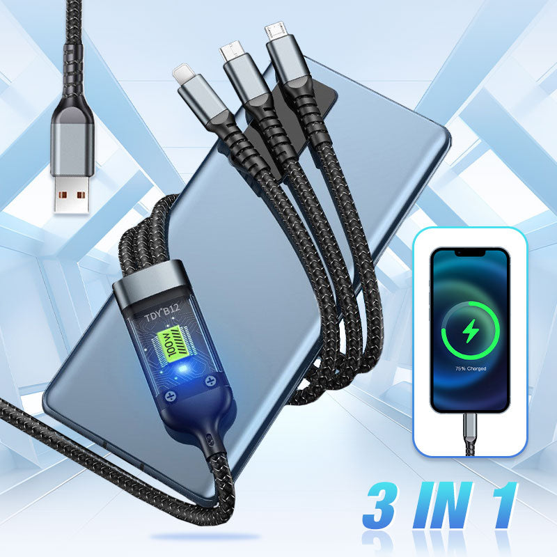 Voltix™ – De Ultieme 3-in-1 Oplaadkabel