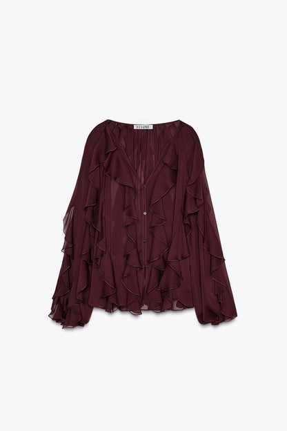 FleurVie™ – Tijdloze Elegantie in een Luchtige Blouse