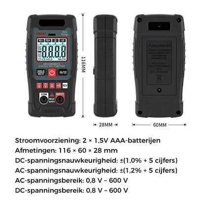 Voltura™ Smart Multimeter – Compact, Slim en Veilig Meten