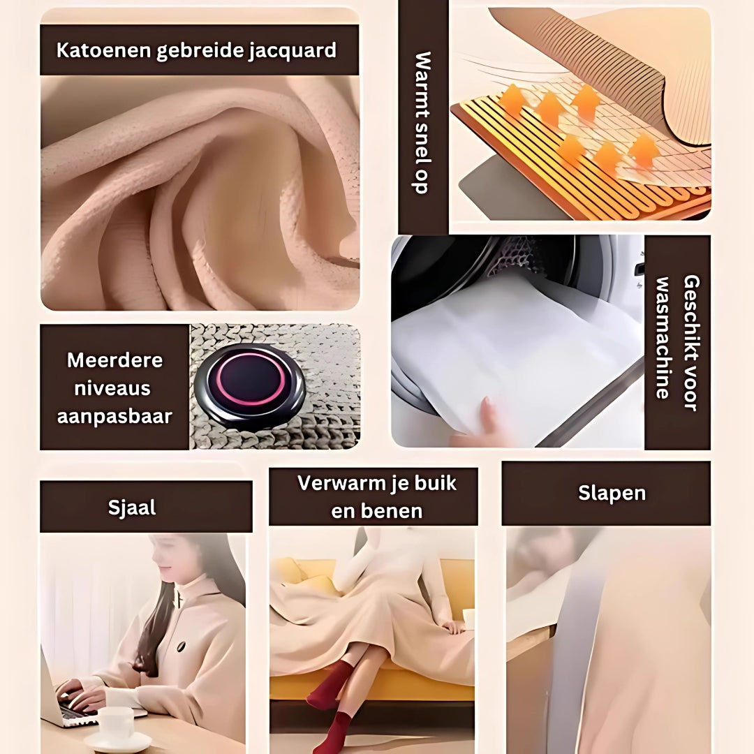 CozyGlow™ - Draagbare Verwarmde Sjaal & Deken