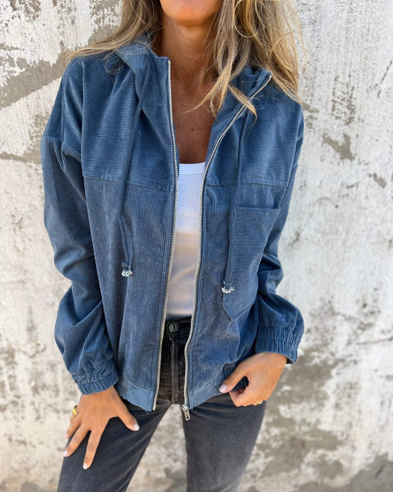 LYRA| Casuale Velvet Hooded Jas