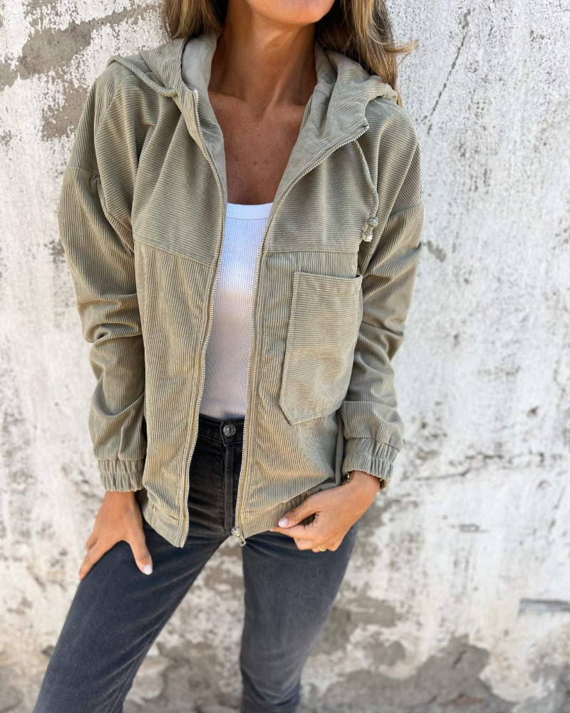 LYRA| Casuale Velvet Hooded Jas