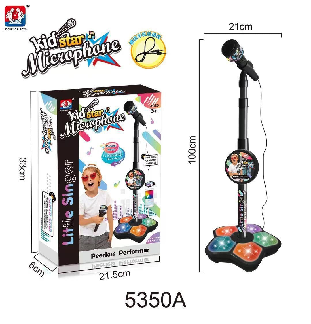 Melodrio™ – Kinder Karaoke Microfoonstandaard met Licht & Muziek