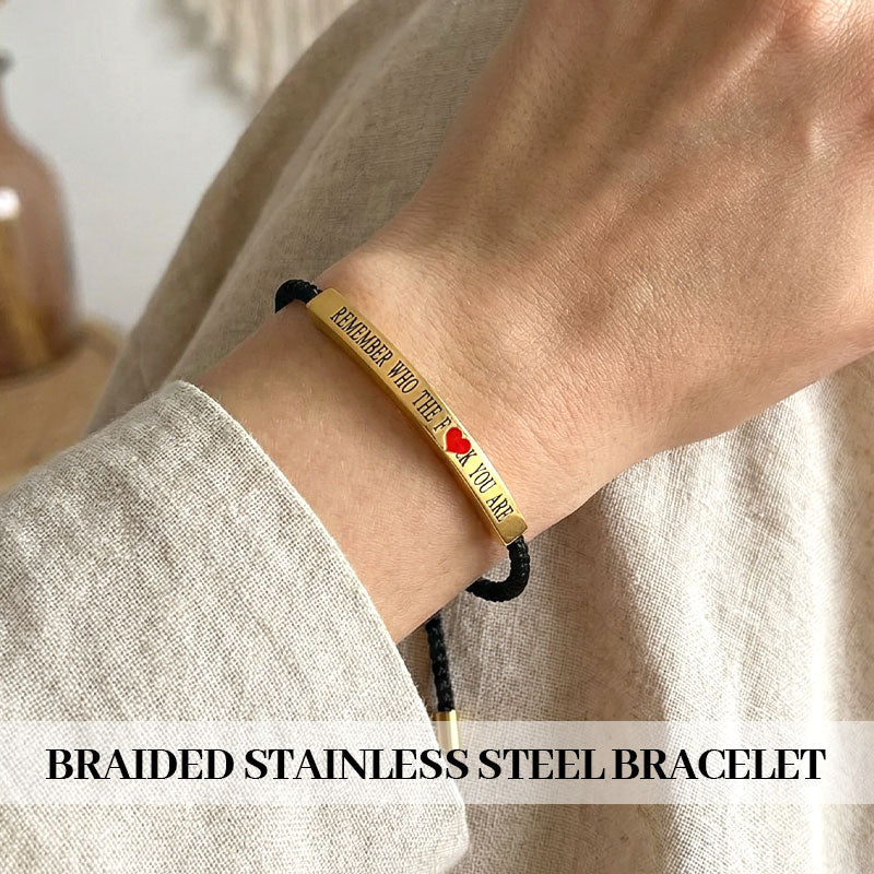 Inspirella™ – Gevlochten RVS Armband met Motivatieboodschap | 1+1 GRATIS