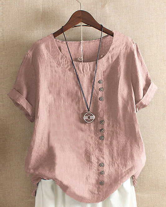 Sink™ - Glad T-shirt met korte mouwen en ronde halslijn