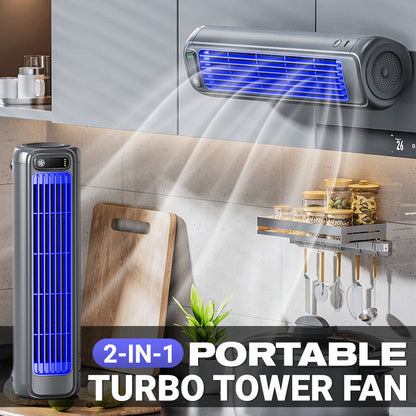 BreezeFlow™ | 2-in-1 Draagbare Turbo Tower Ventilator