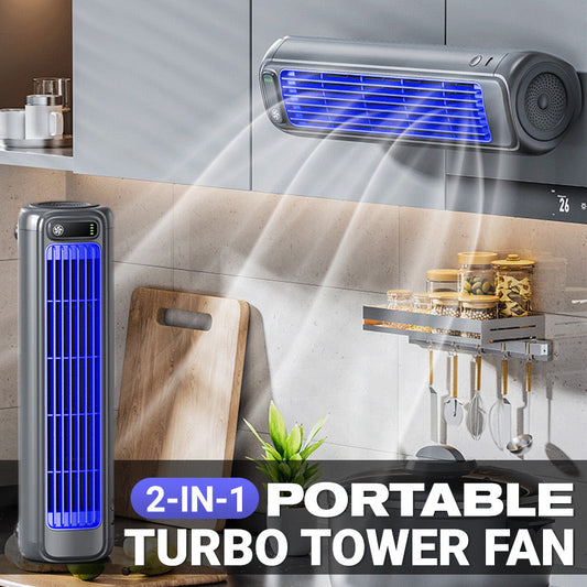 BreezeFlow™ | 2-in-1 Draagbare Turbo Tower Ventilator